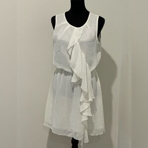 ROMEO & JULIET COUTURE VTG y2K White Chiffon Sheer Overlay Ruffle Dress Size M